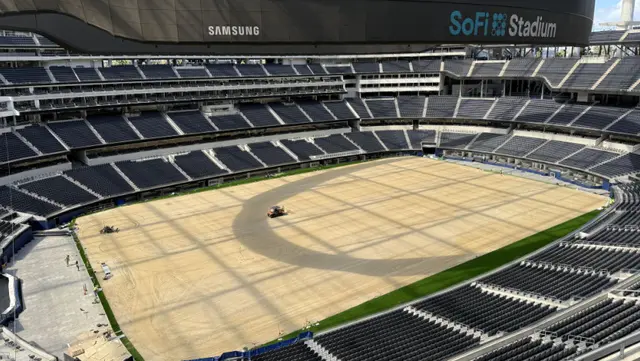 SoFi Stadium soccer pitch sand